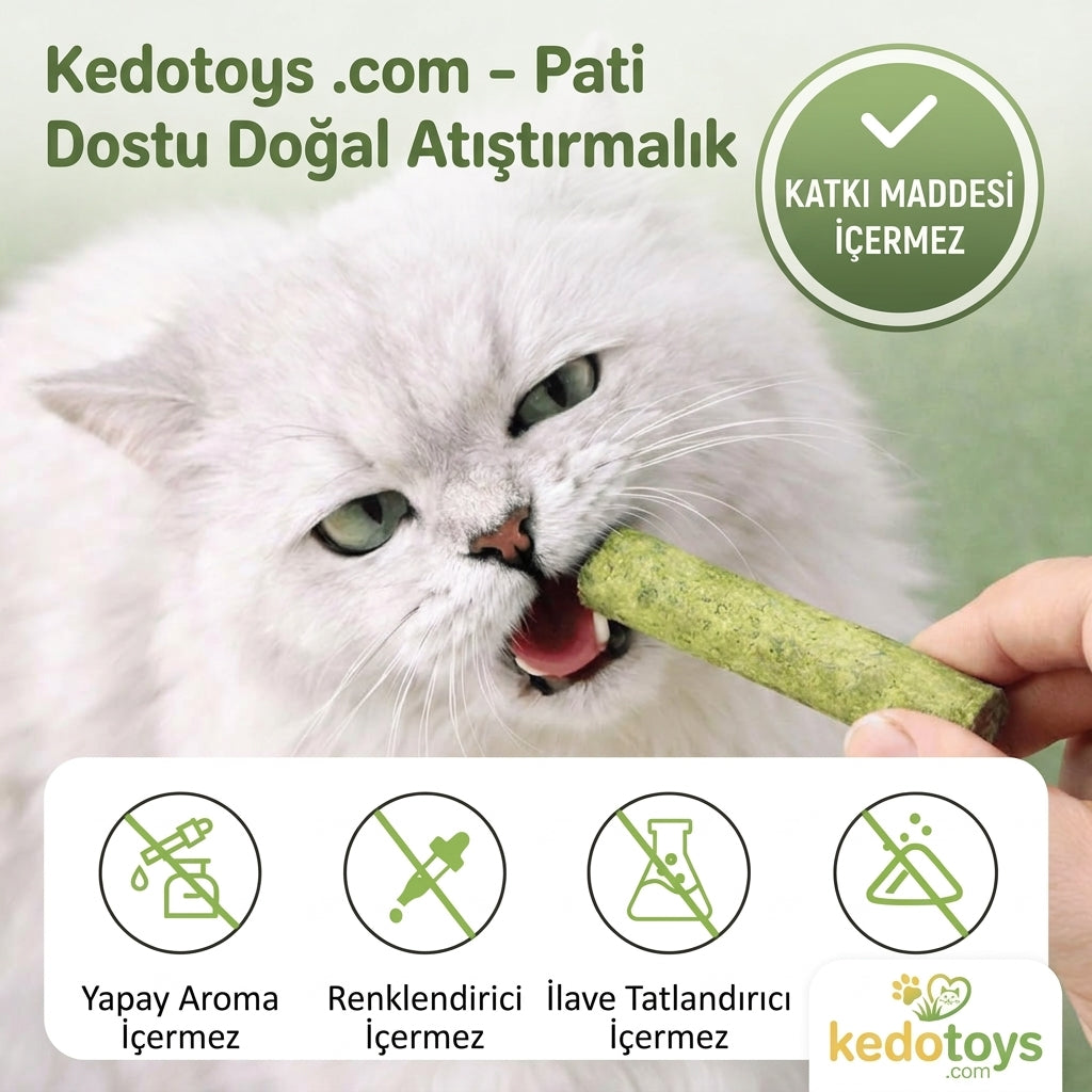 Kedotoys™ Doğal Çim Çiğneme Çubuğu