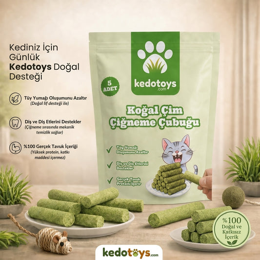 Kedotoys™ Doğal Çim Çiğneme Çubuğu